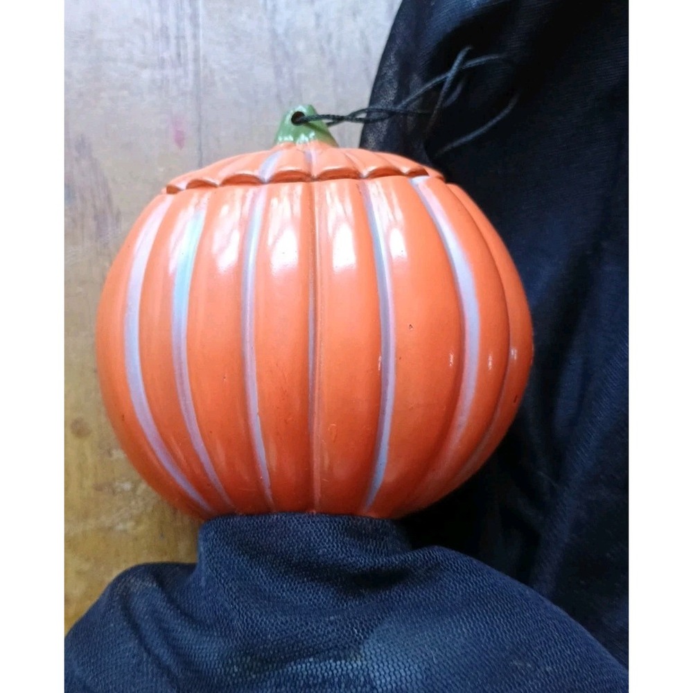 Vintage Hanging‎ Jack-O'-Lantern Scary Pumpkin Halloween Plastic Spooky - Picture 4 of 7
